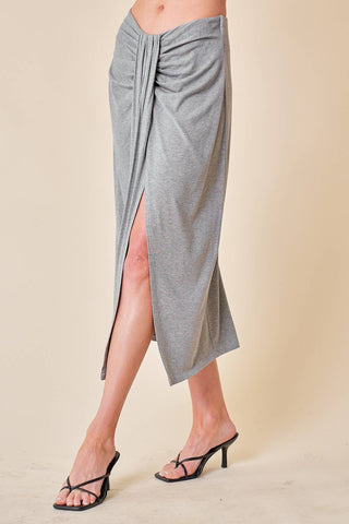 Ruched Detail Midi Skirt - 6385S