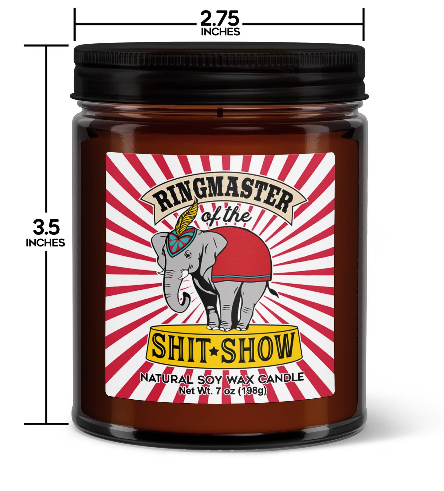 Ringmaster of the Shit Show - Amber Jar Soy Candle