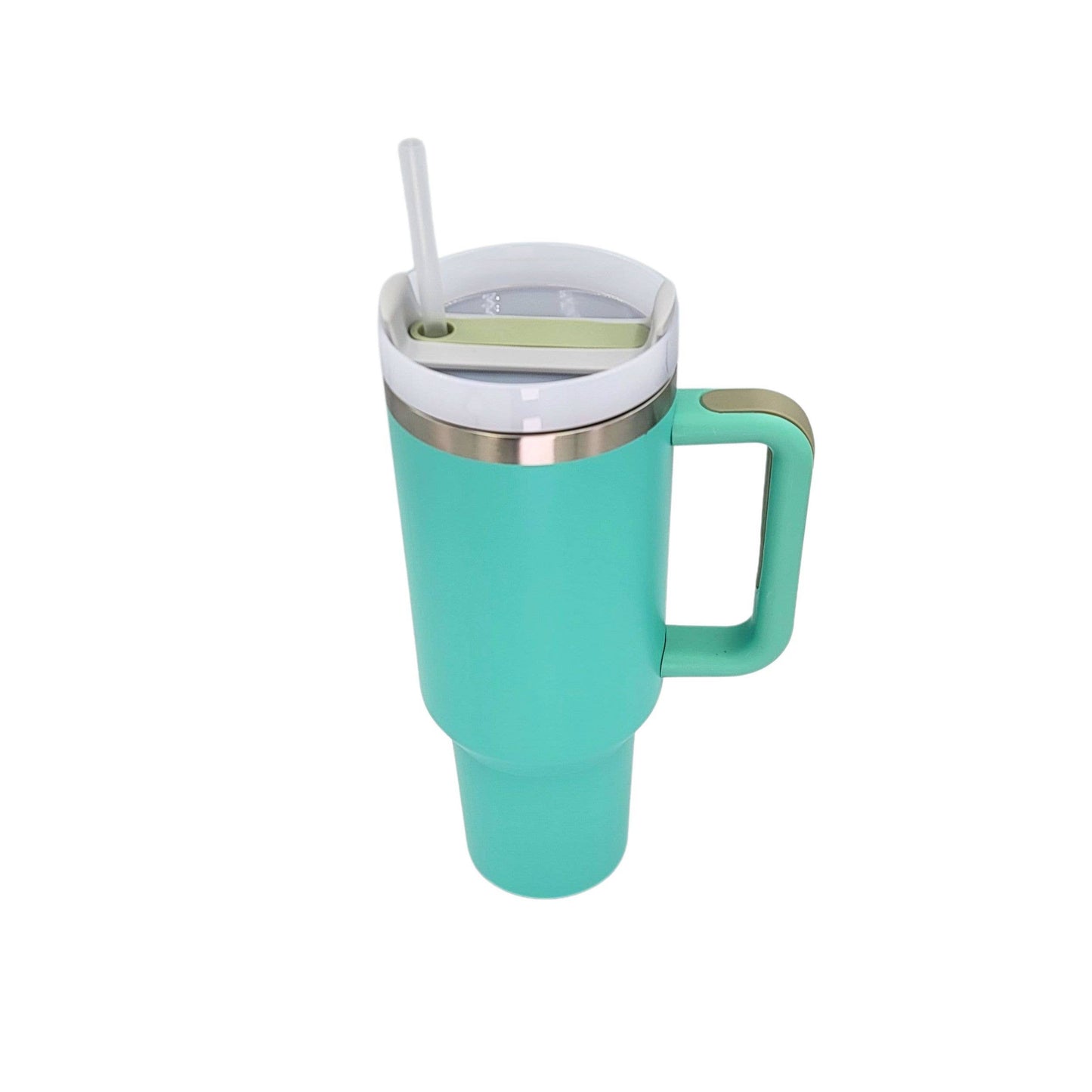 40 Oz. Custom Saying Handled Tumbler With Straw "Raising my Husband is exhausting"