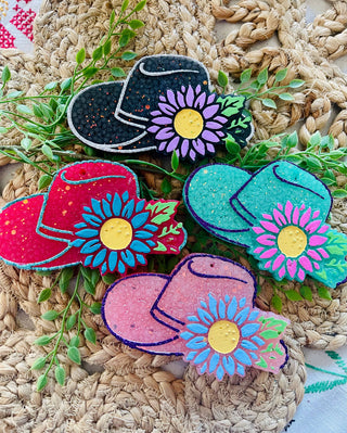 Flower Cowgirl Hat Car Freshie 