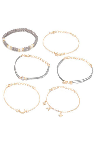 Star Moon Love 6pcs Bracelet Set