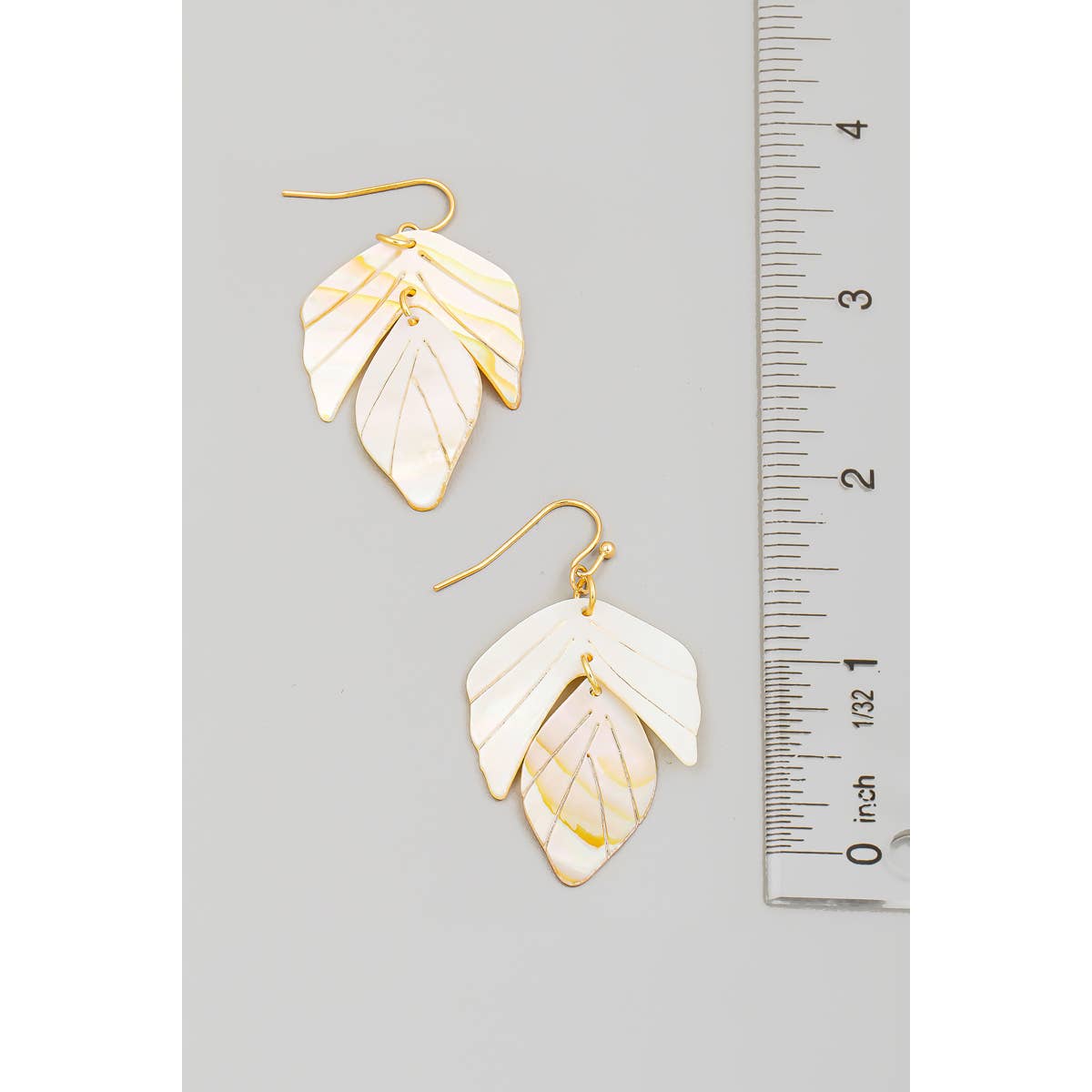 Seashell Leaf Dangle Earrings