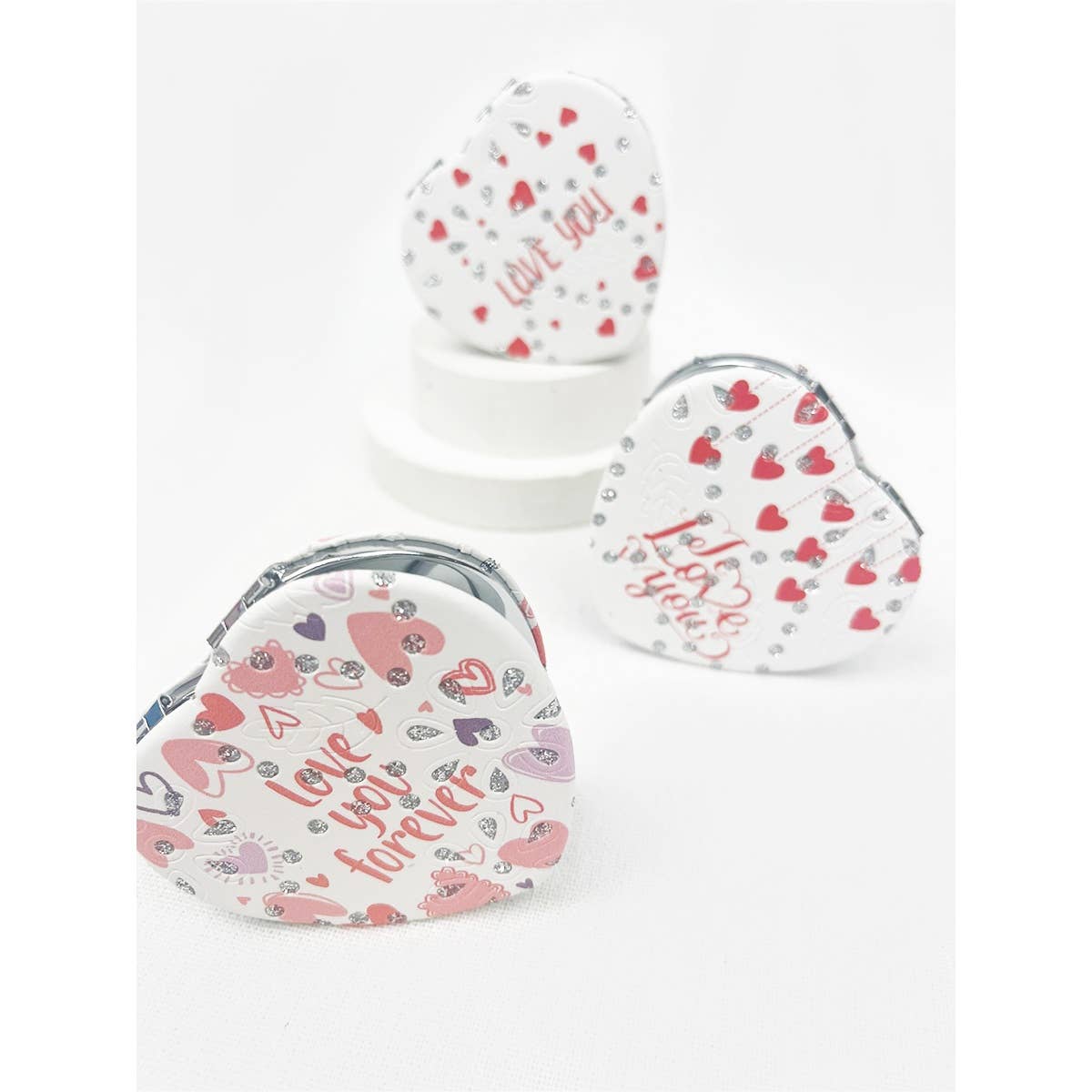 I LOVE YOU Heart Shape Double Sided Mirror