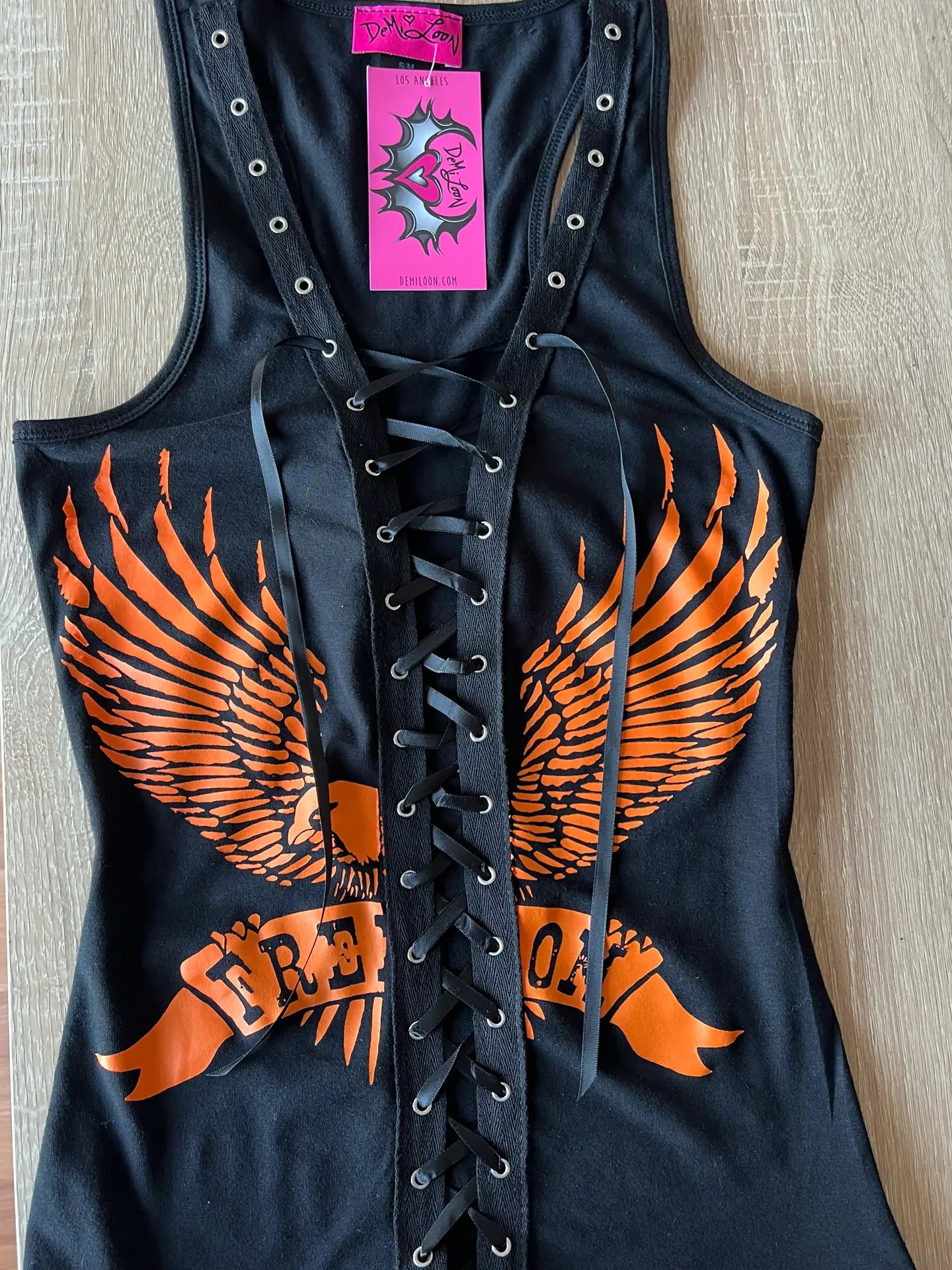 Freedom Eagle Sexy Graphic Biker Festival Sexy Graphic Corset Tank Top