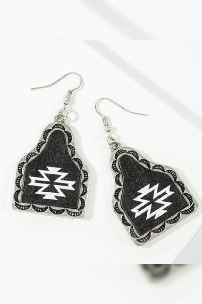 Western cow tag Earrings