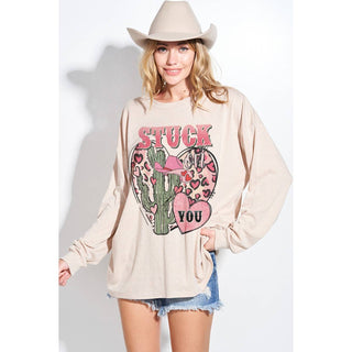 CLEARANCE  heart tri-blend oversized top