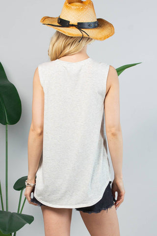 KEITH VINTAGE WESTERN GRAPHIC SLEEVELESS TOP AV 079