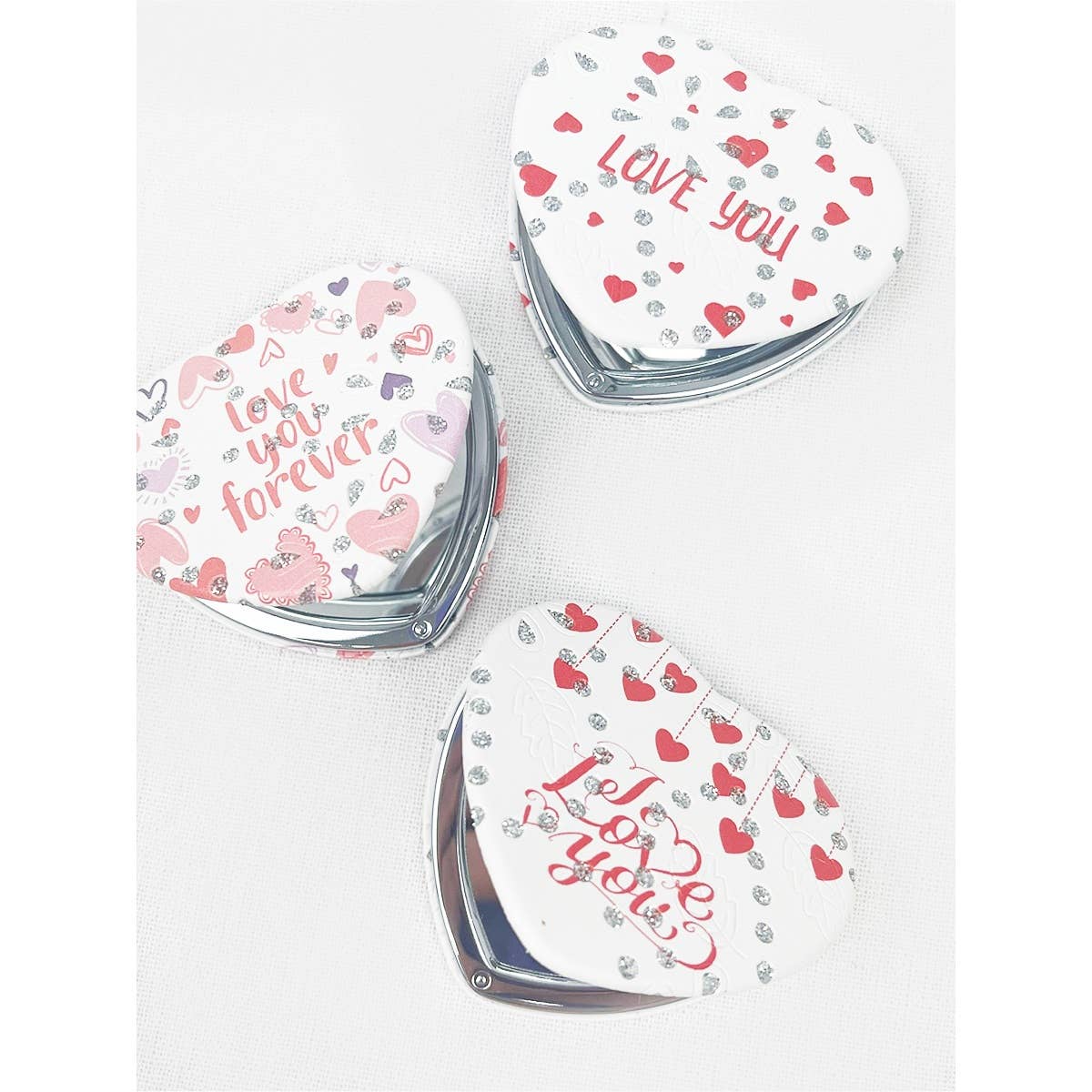 I LOVE YOU Heart Shape Double Sided Mirror