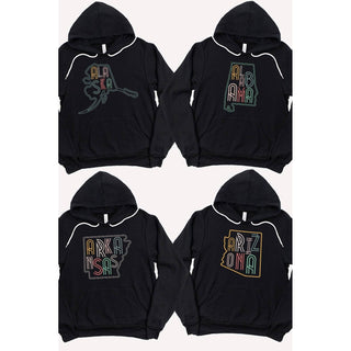 SOUTH DAKOTA Neon State Shape Graphic Hoodies