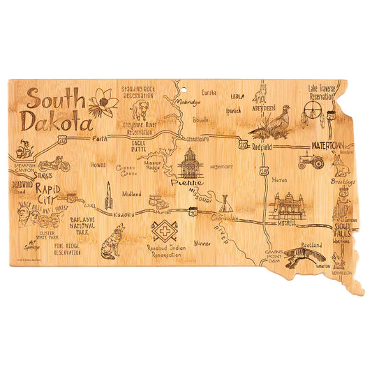 Destination South Dakota Cutting Board with Engraved Artwork
