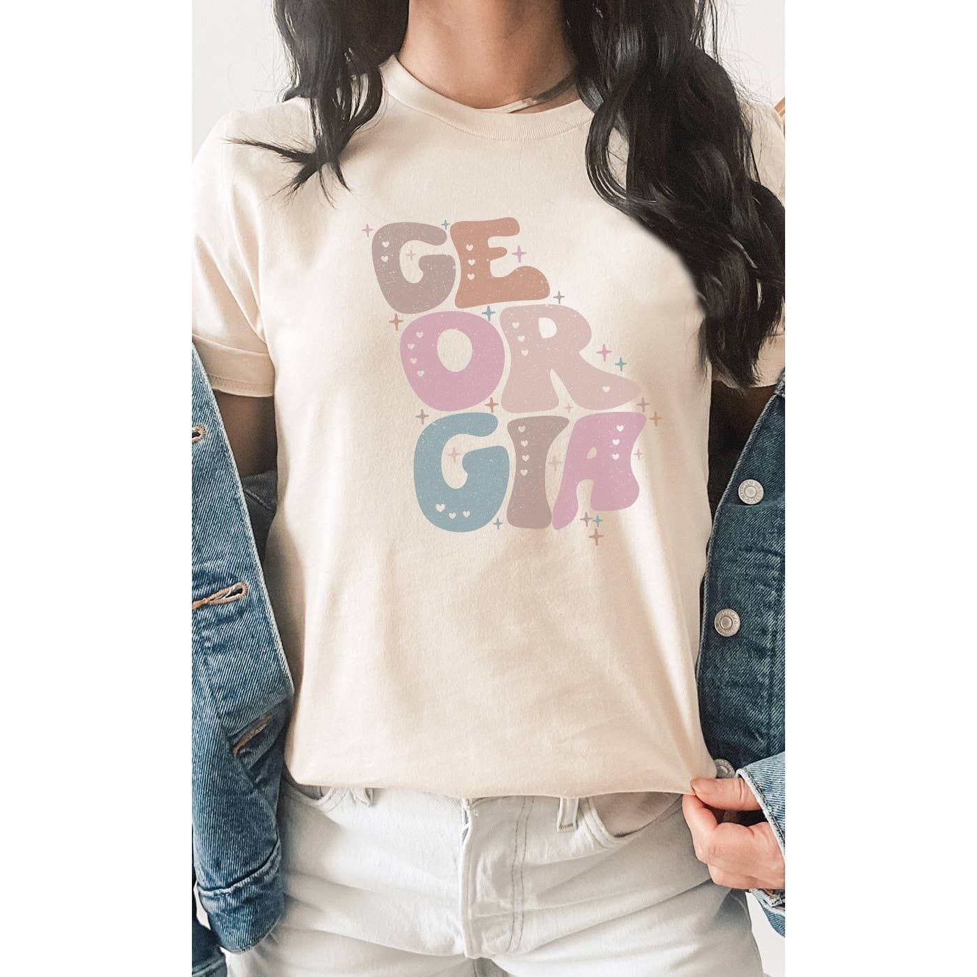 SOUTH DAKOTA Adorned, Bubble Letter, State Shape Graphic Tees
