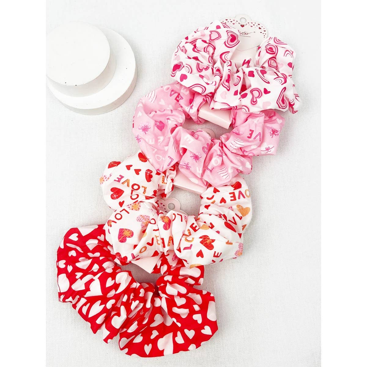 Mix Heart Pattern Jumbo Size Hair Scrunchies