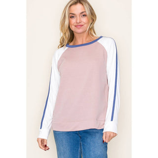 STACCATO ROUND NECK COLOR BLOCKED TOP