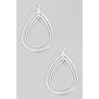 Layered Metallic Tear Dangle Earrings