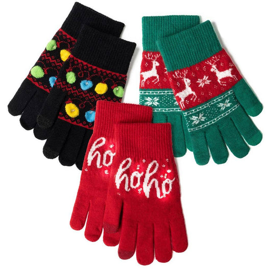 Lotsa LITES Light-Up Holiday Gloves