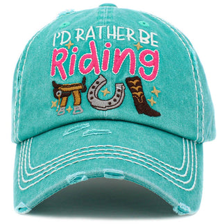 I'd Rather Be Riding Vintage Ballcap hat