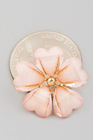 Heart Petal Flower Stud Earrings