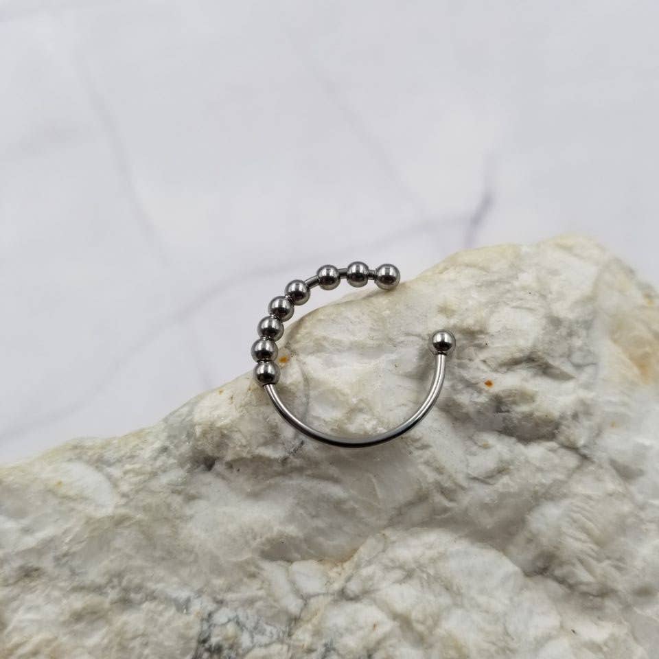 Stainless Steel Bead Fidget Spinner Rings