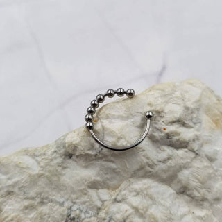 Stainless Steel Bead Fidget Spinner Rings