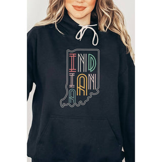 SOUTH DAKOTA Neon State Shape Graphic Hoodies