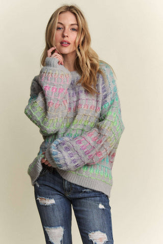 ***CLEARANCE *** Adora MULTI COLOR OMBRE SWEATER TOP