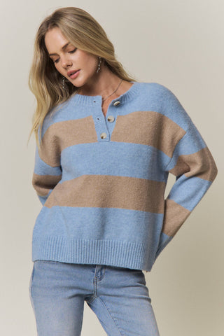 Adora COZY CHIC STRIPED SWEATER