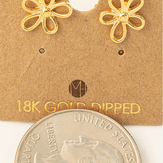 Flower Outline Stud Earrings