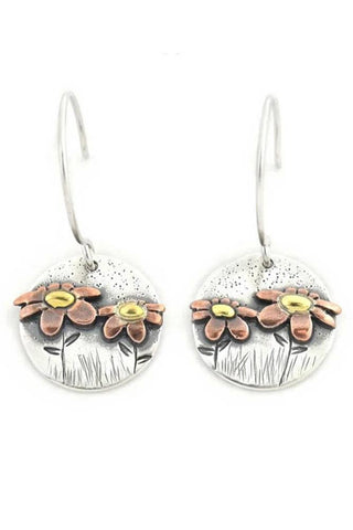 Vintage Round Flower Earrings