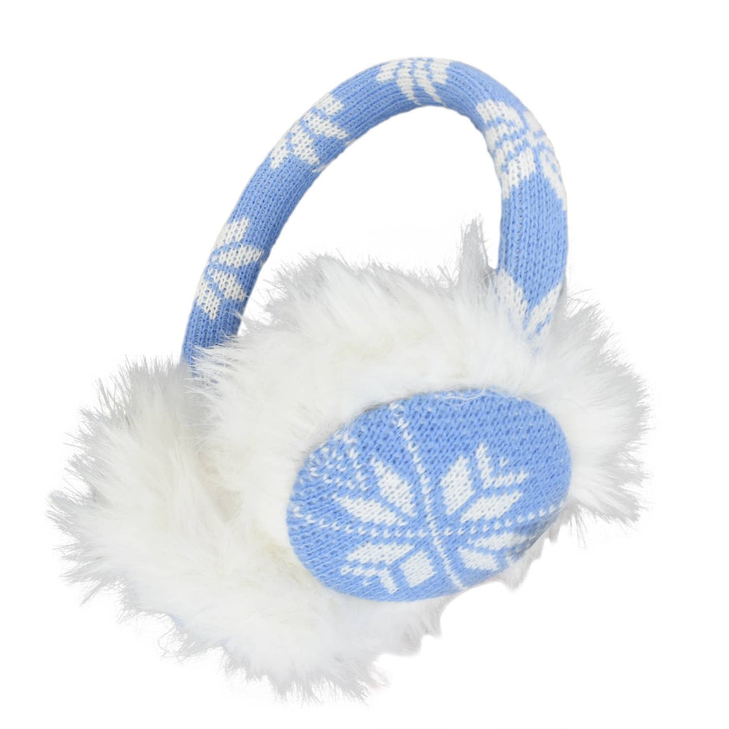 Ladies Snowflake & Faux Fur Earmuffs - 75336