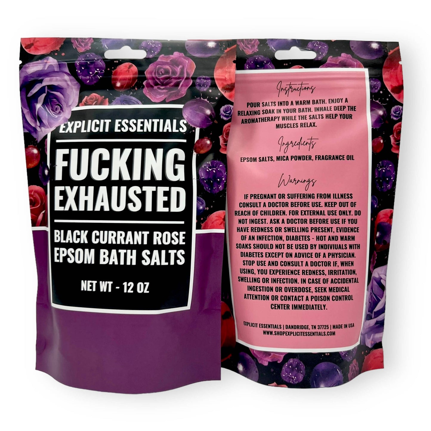 Fucking Exhausted Bath Epsom Salts 12oz Bag