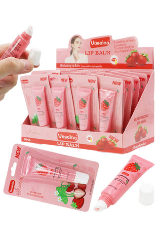 Strawberry Scented Gel Lip Balm Squeeze Tube