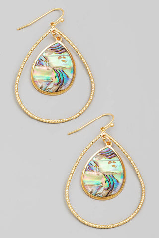 Pearly And Metallic Tear Dangle Earrings