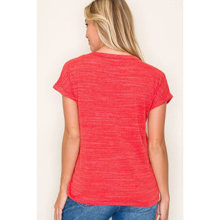 Staccato CREW NECK TEXTURED KNIT TOP Green