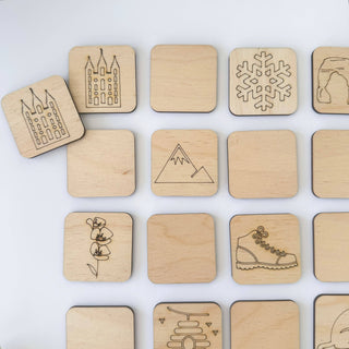 State Memory Matching Game - Wood Memory Game SOUTH DAKOTA