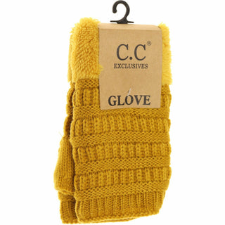 Fingerless Sherpa Lined Women's Gloves