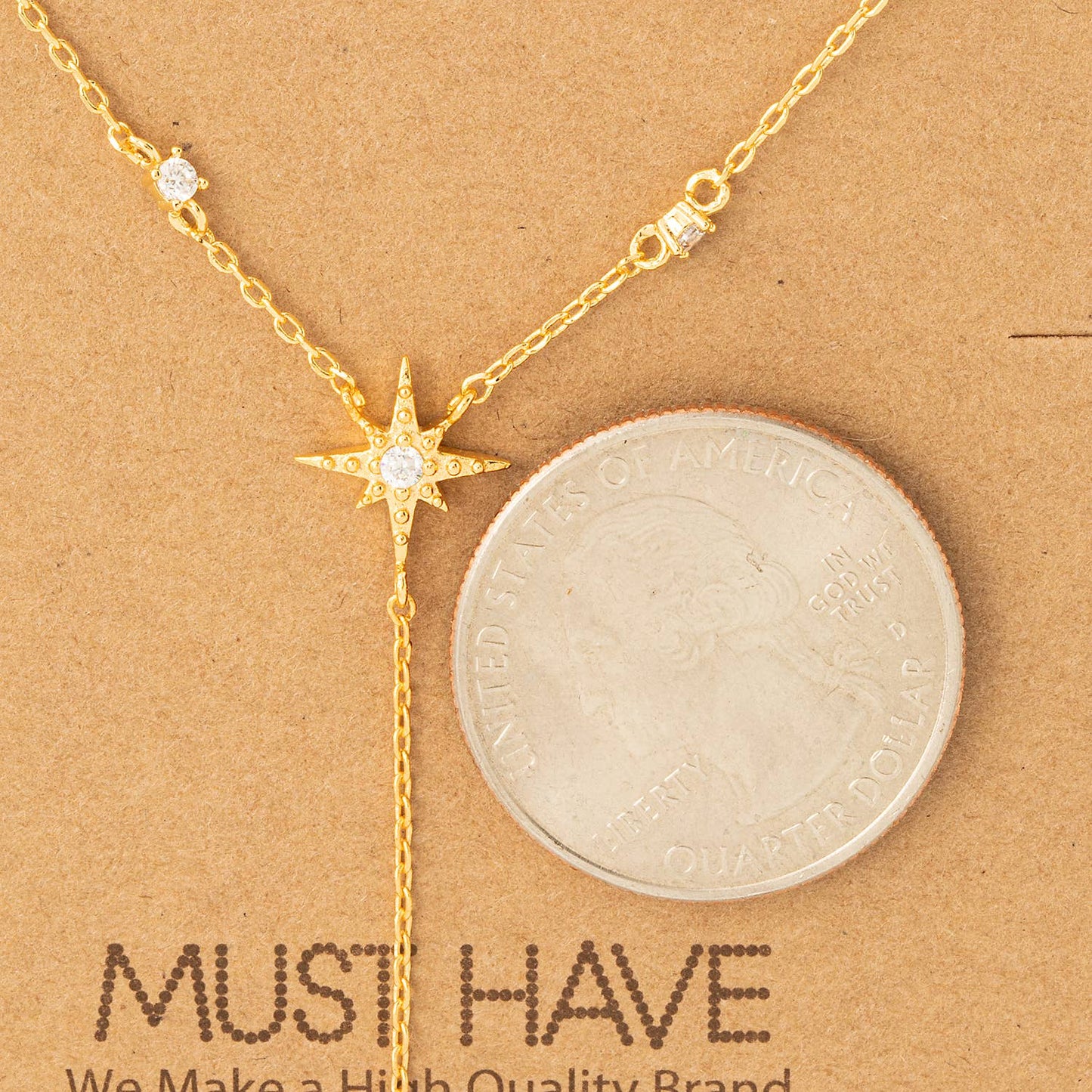 North Star Charm Lariat Necklace