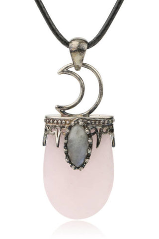 Crystals and Stones Moon Necklace