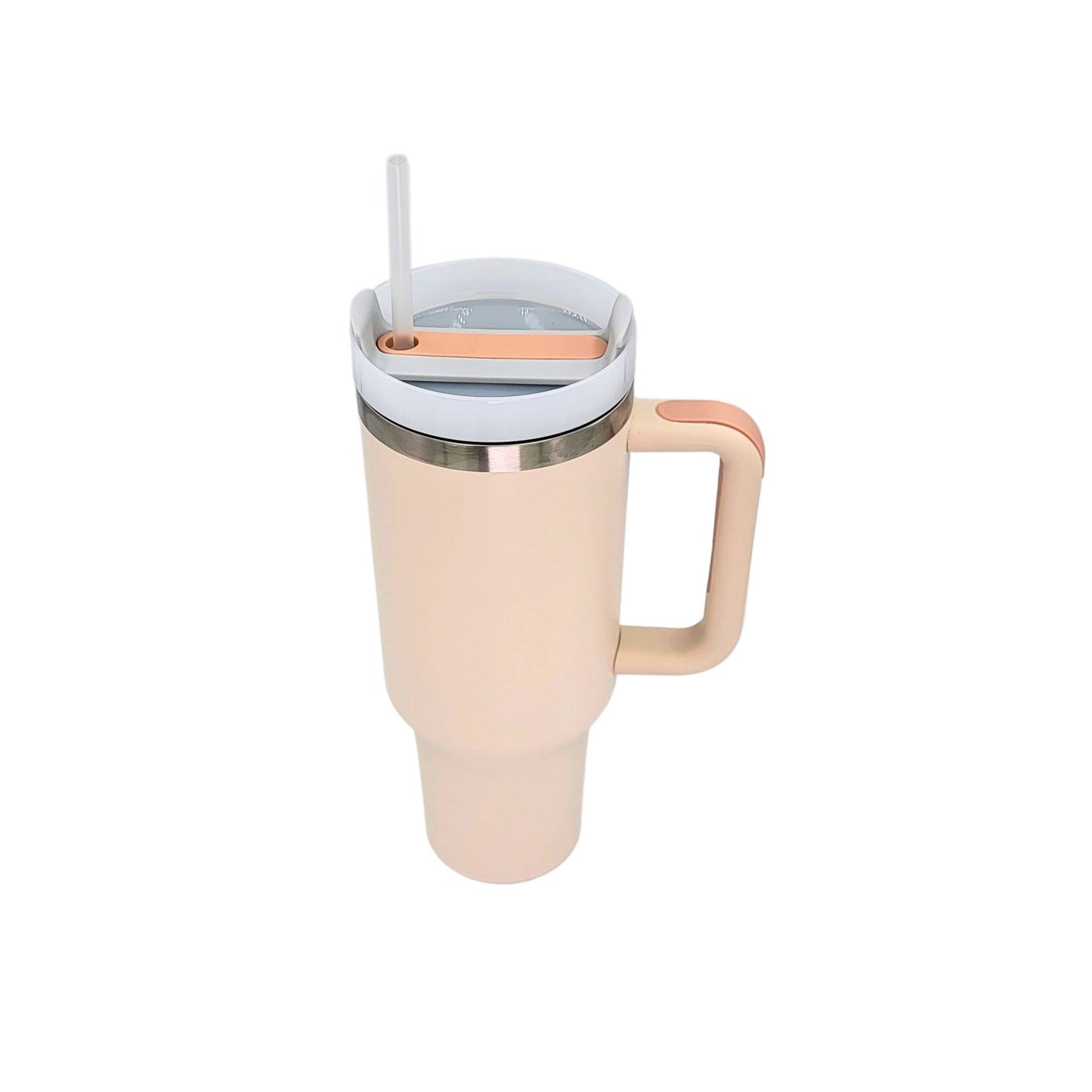 40 Oz. Custom Saying Handled Tumbler With Straw "Raising my Husband is exhausting"