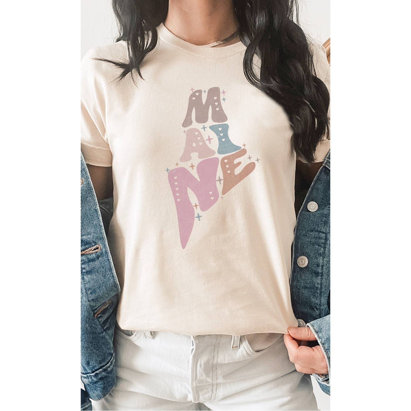SOUTH DAKOTA Adorned, Bubble Letter, State Shape Graphic Tees