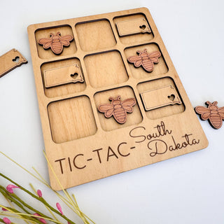 South Dakota State Gift - Tic-Tac-Toe SD Game - Customizable