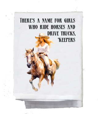 Cowgirl, Dish Towel, Cowgirls on Horses
