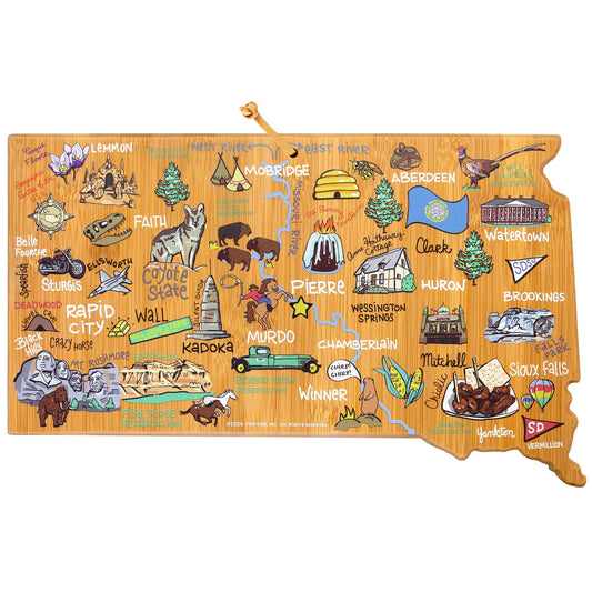 South Dakota Cutting Board with Artwork by Fish Kiss™