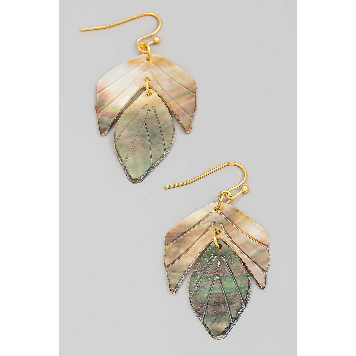 Seashell Leaf Dangle Earrings