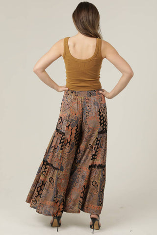 Angie WIDE LEG PANTS WITH LACE INSERTS