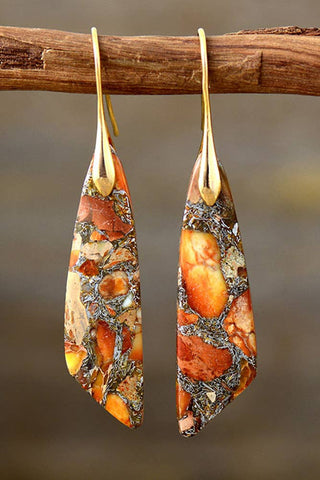 Boho Colorful Stone Shape Earrings