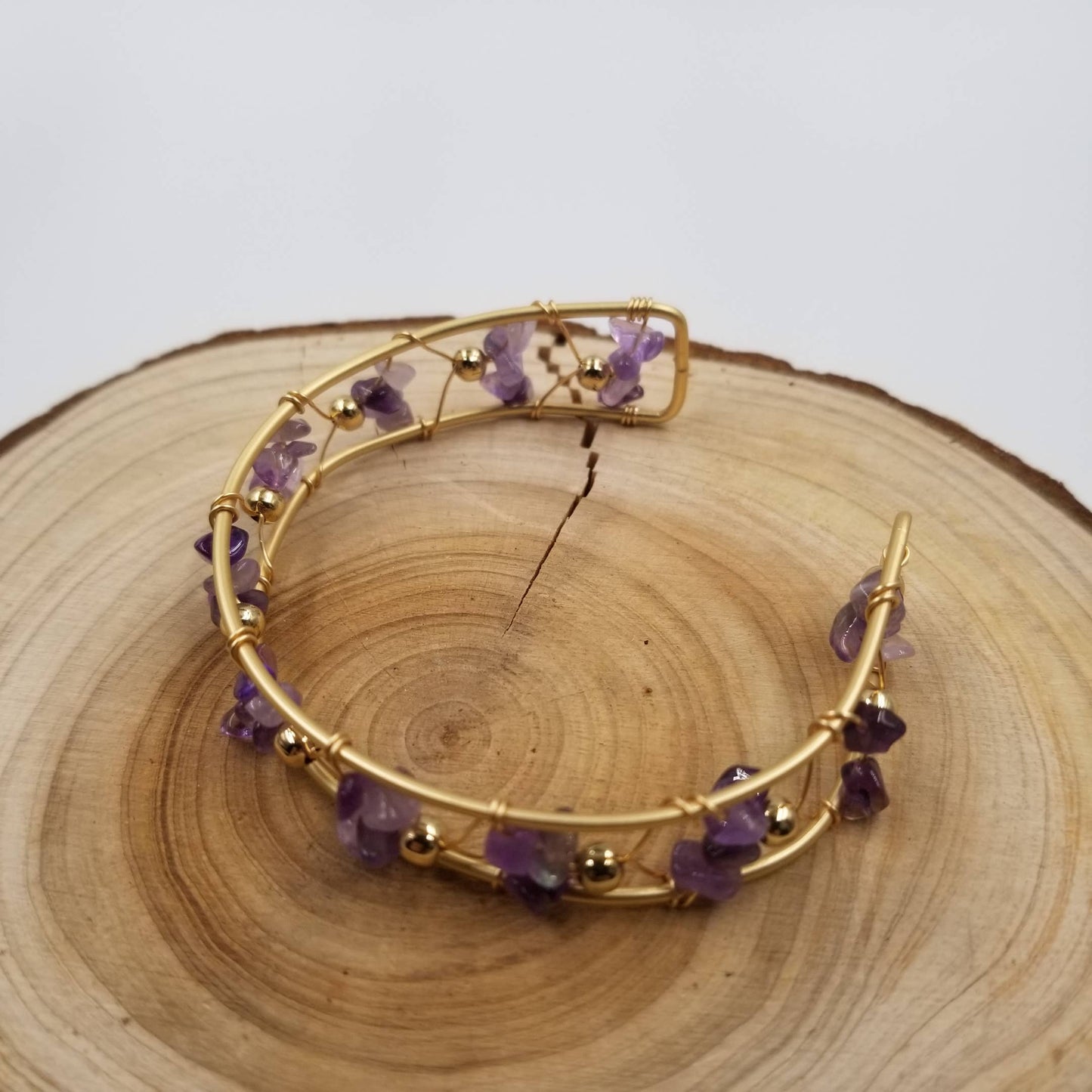 Hand Woven Copper Wire Natural Crystal Bracelet