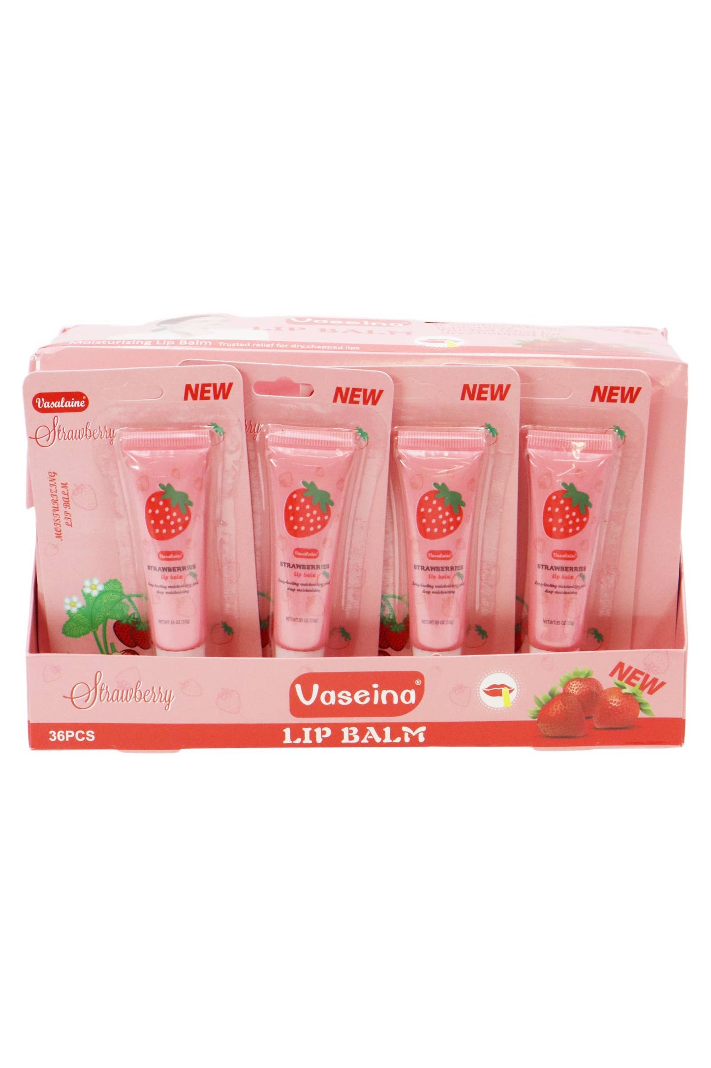 Strawberry Scented Gel Lip Balm Squeeze Tube