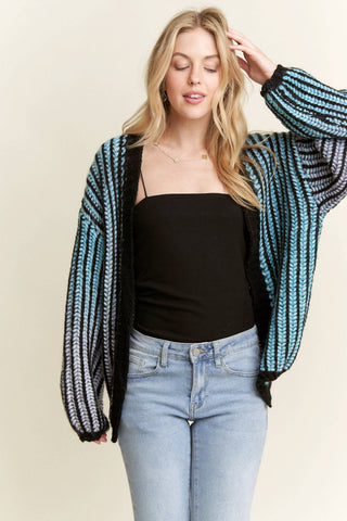 CLEARANCE MULTI COLOR OMBRE SWEATER CARDIGAN