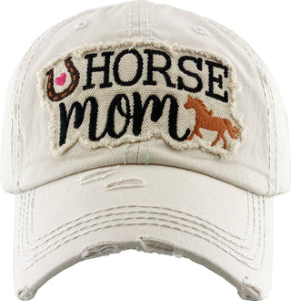 HORSE MOM Washed Vintage Ballcap