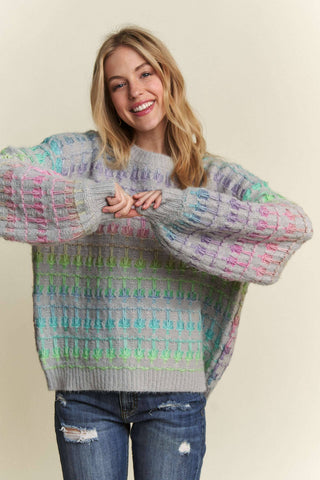 ***CLEARANCE *** Adora MULTI COLOR OMBRE SWEATER TOP